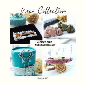 ✨ Chic & Sweet: Hair Accessories + Earrings Set ✨